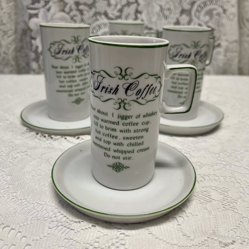 Irish Coffee Mugs Saucers Irish Coffee Recipe 1960s Set Japan